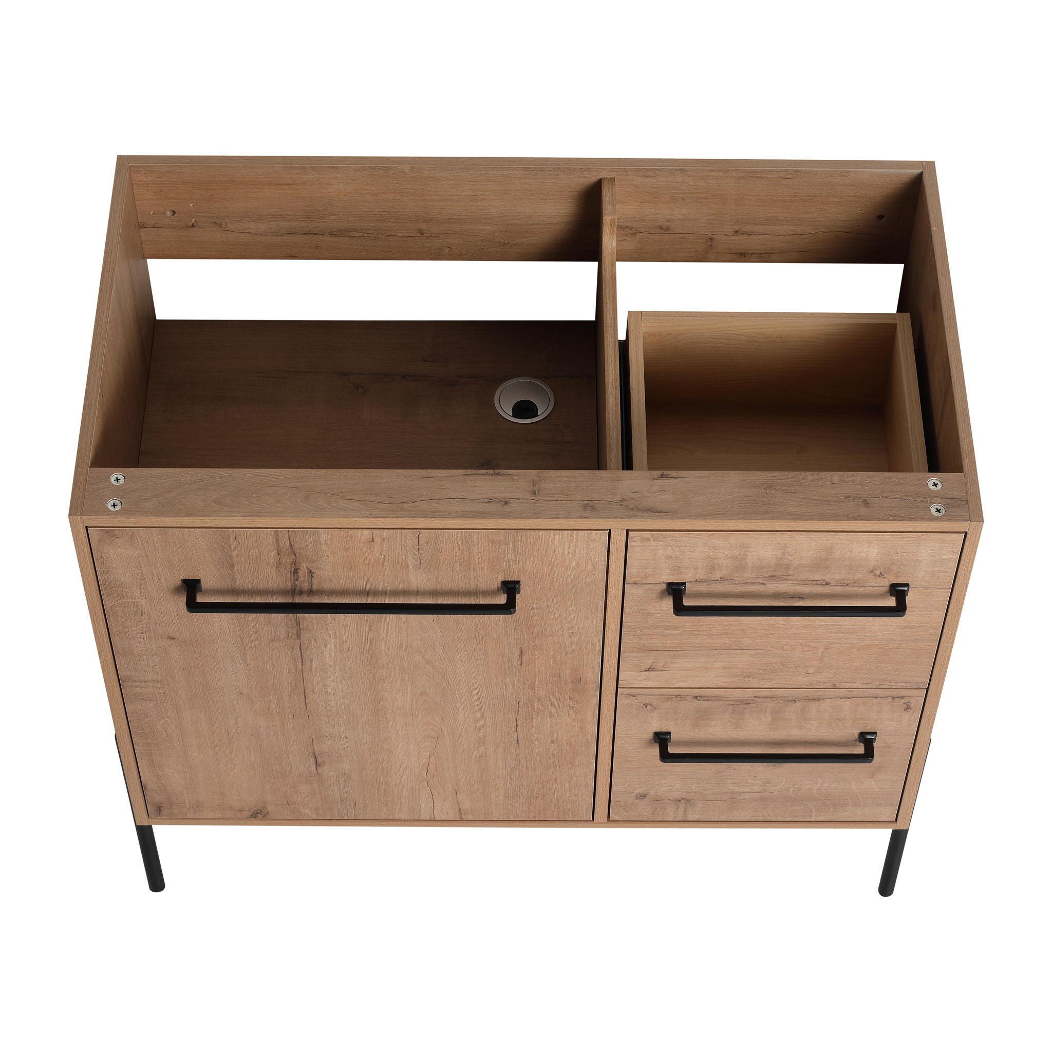 35" Freestanding Bathroom Vanity With Soft Close Doors And 2 Drawers (Vanity Only) - Imitative Oak