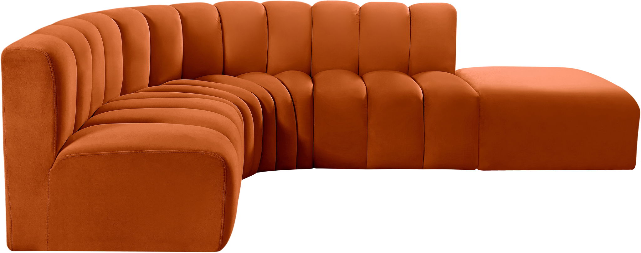 Arc - Velvet 5 Piece Corner Modular Sofa