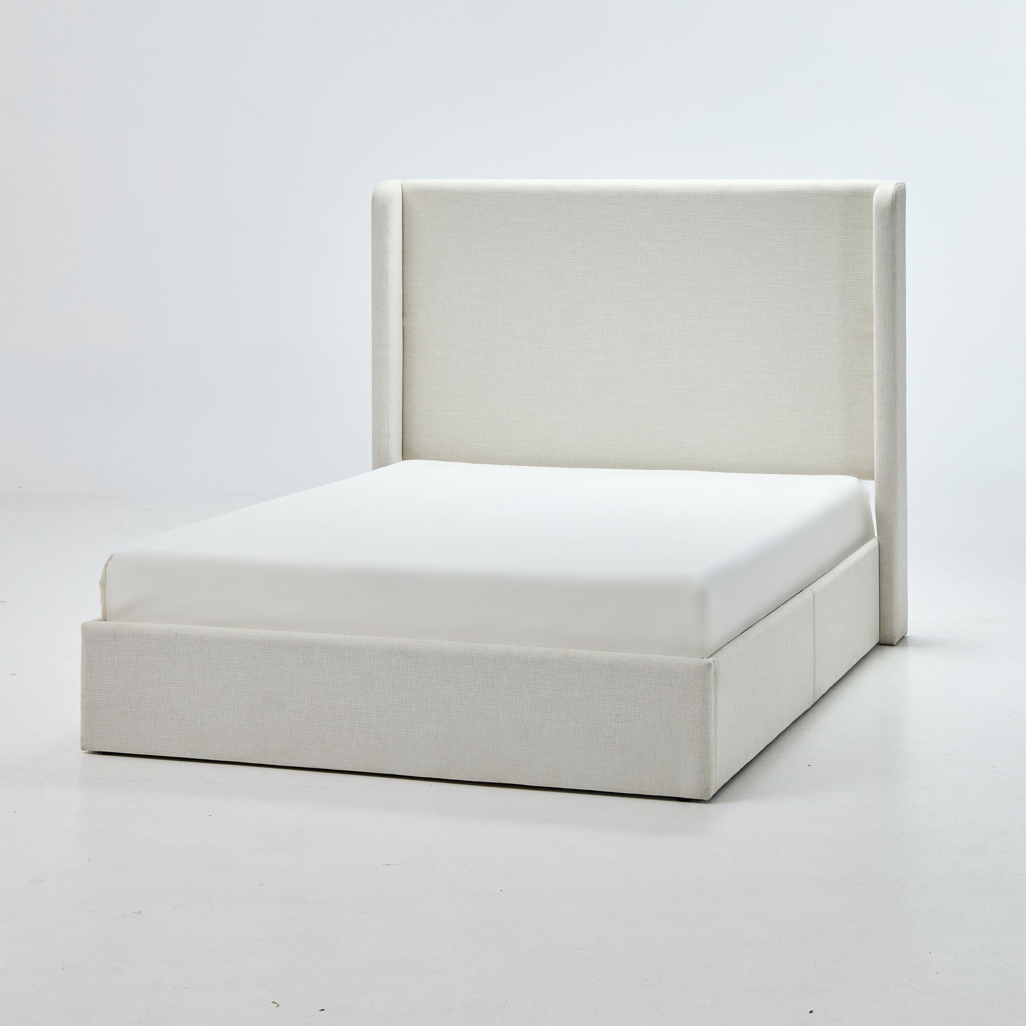 Carmen - Minimalist Upholstered Wingback Bed Frame With High Headboard