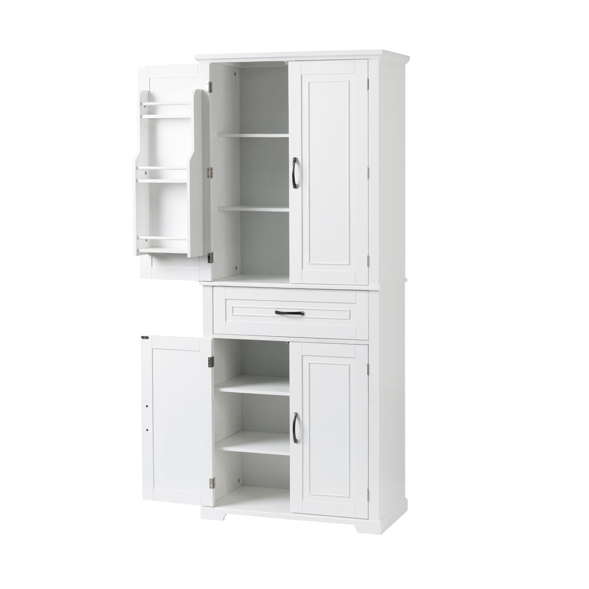 Bathroom Storage Cabinet With Doors And Drawer, Adjustable Shelf