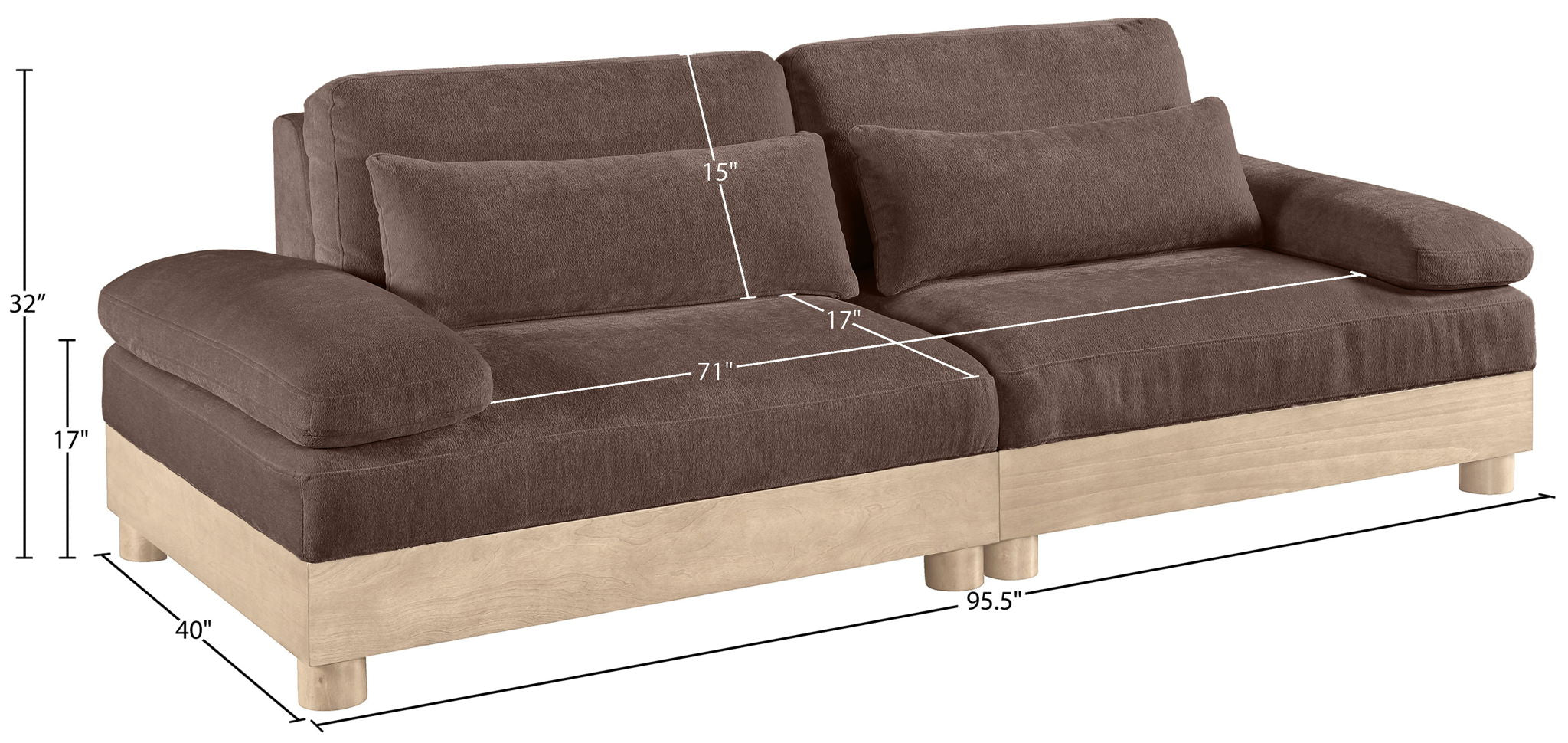 Turin - Chenille Fabric Upholstered Modular Sectional - Brown