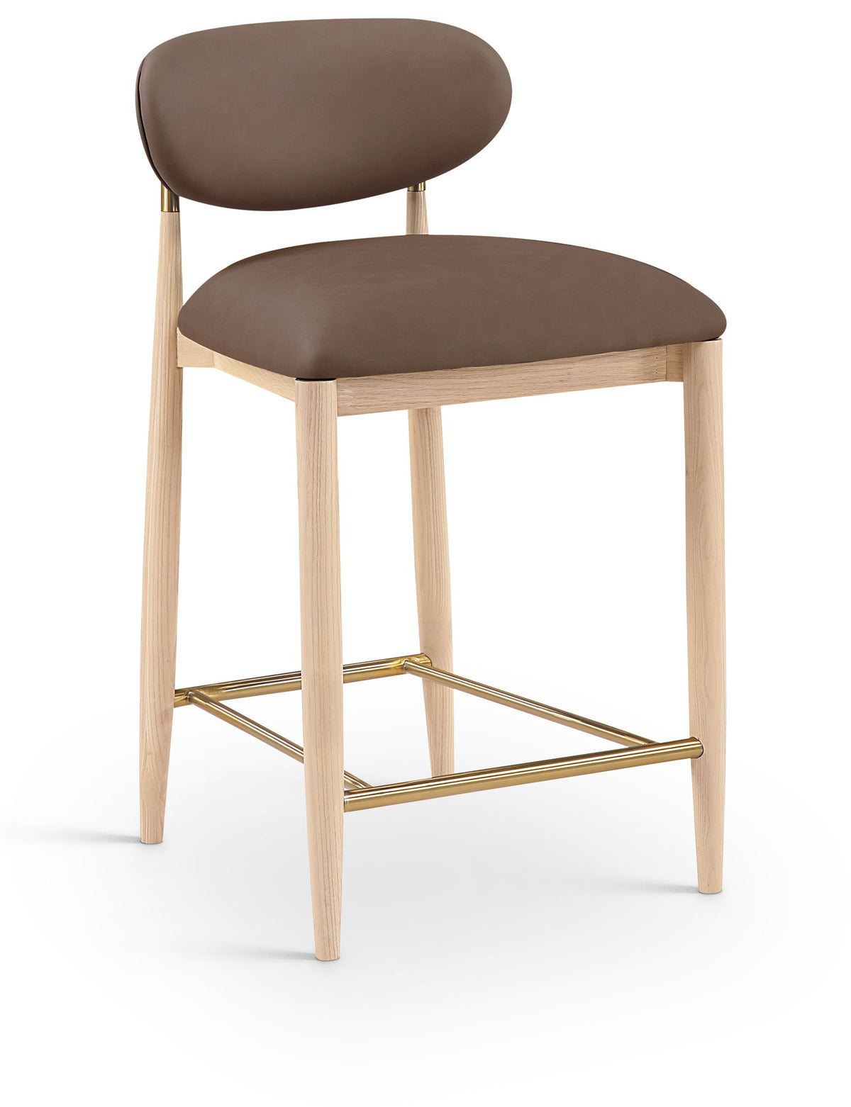 Riccio - Stool - Natural And Gold Frame