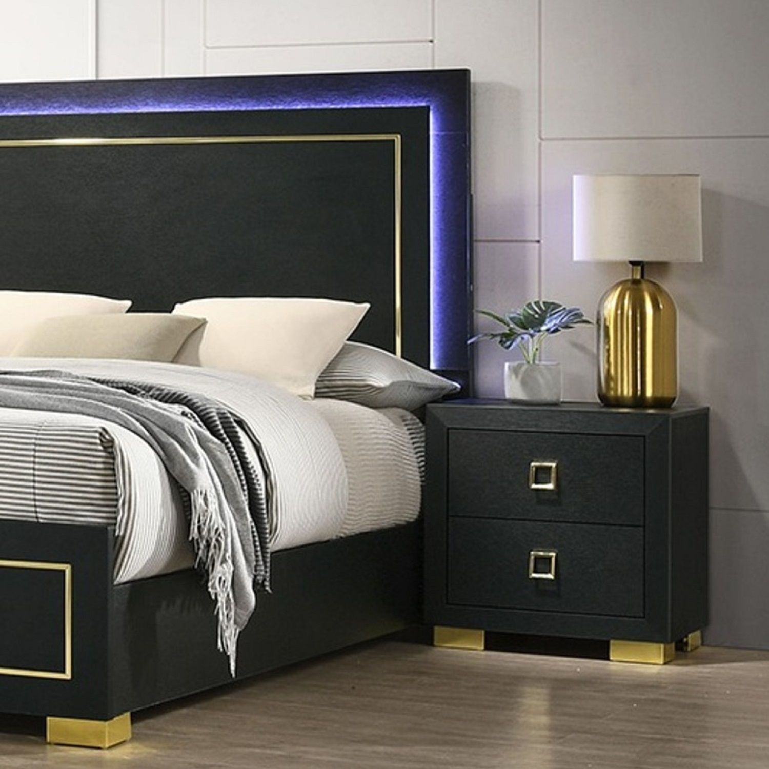 Nightstand, Bedside Table - Black