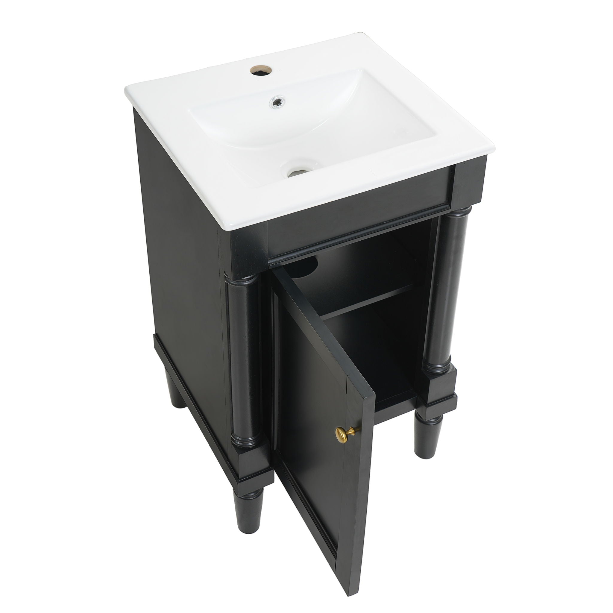 French Style Bathroom Cabinet With Sink, Adjustable Shelf