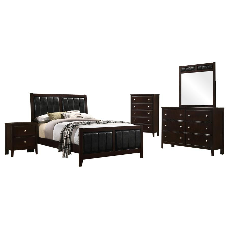 Carlton 5-piece Full Bedroom Set Cappuccino