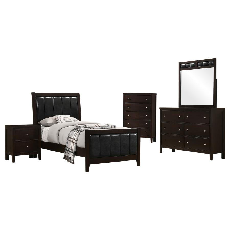 Carlton 5-piece Twin Bedroom Set Cappuccino