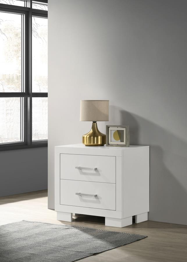 Jessica 2-drawer Nightstand Snow White