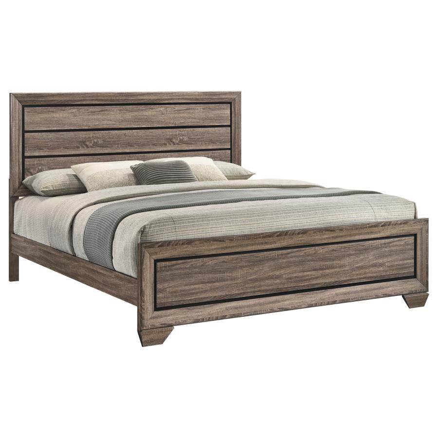 Kauffman Wood Eastern King Panel Bed Washed Taupe