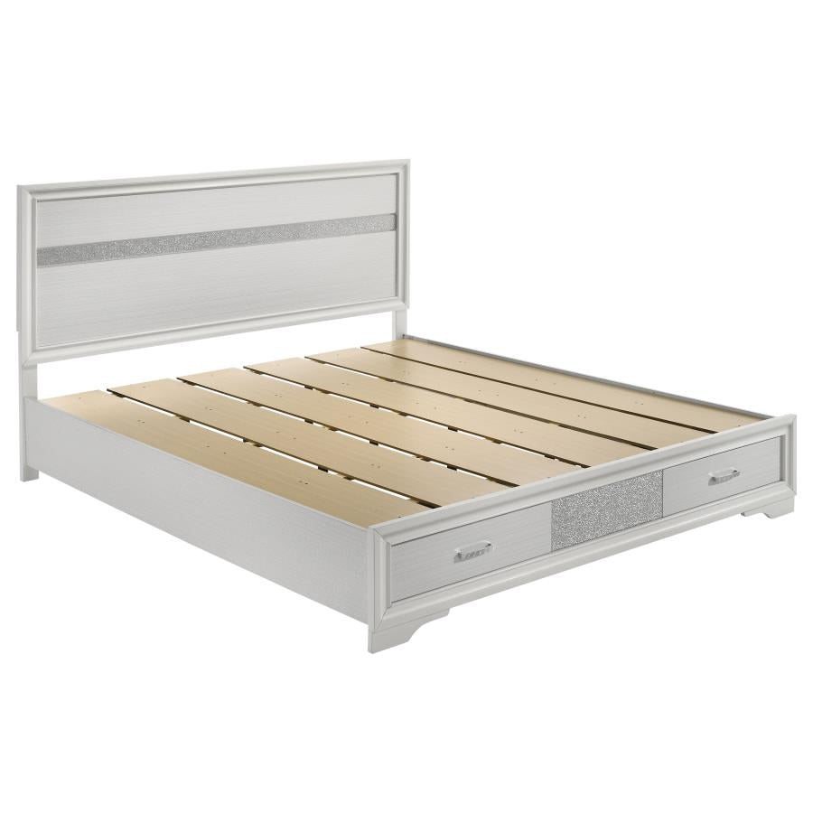 Miranda 51-inch Wood California King Storage Panel Bed White