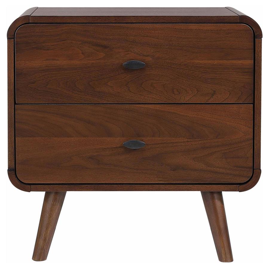 Robyn 2-drawer Nightstand Bedside Table Dark Walnut