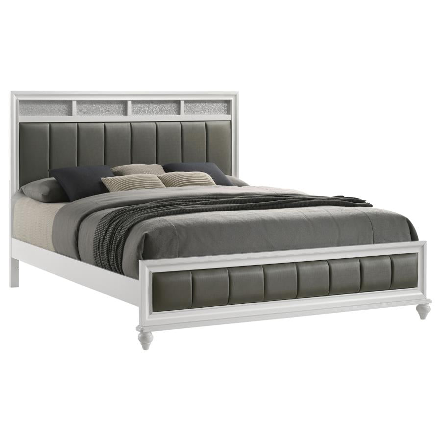 Barzini Wood Eastern King Panel Bed White