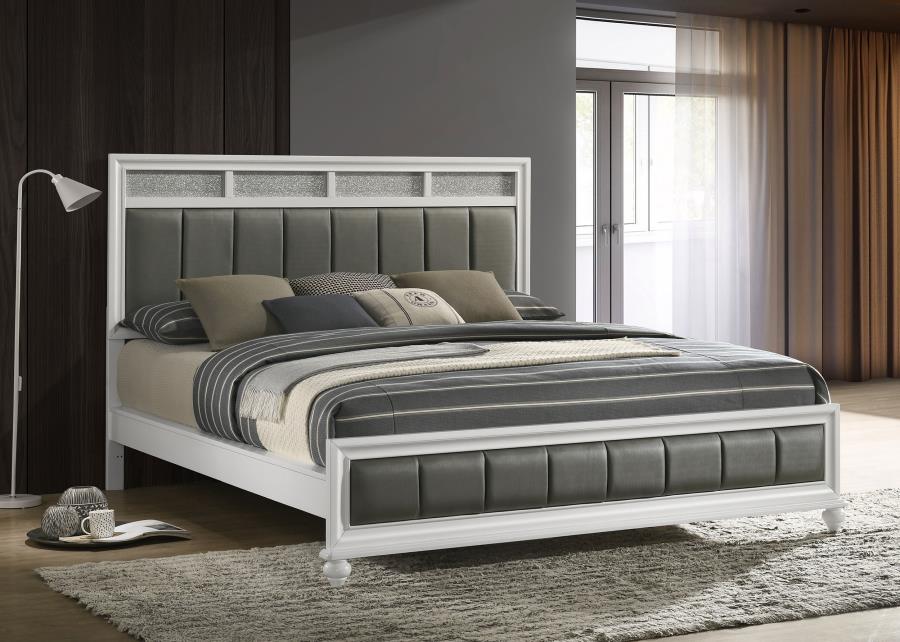 Barzini Wood California King Panel Bed White
