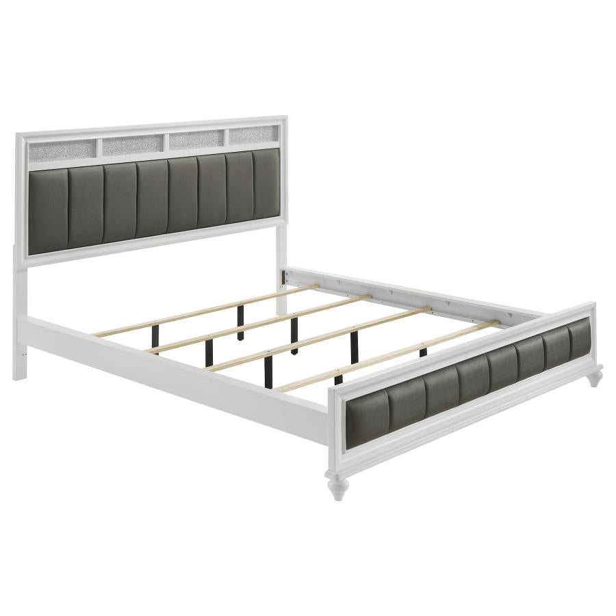 Barzini Wood California King Panel Bed White