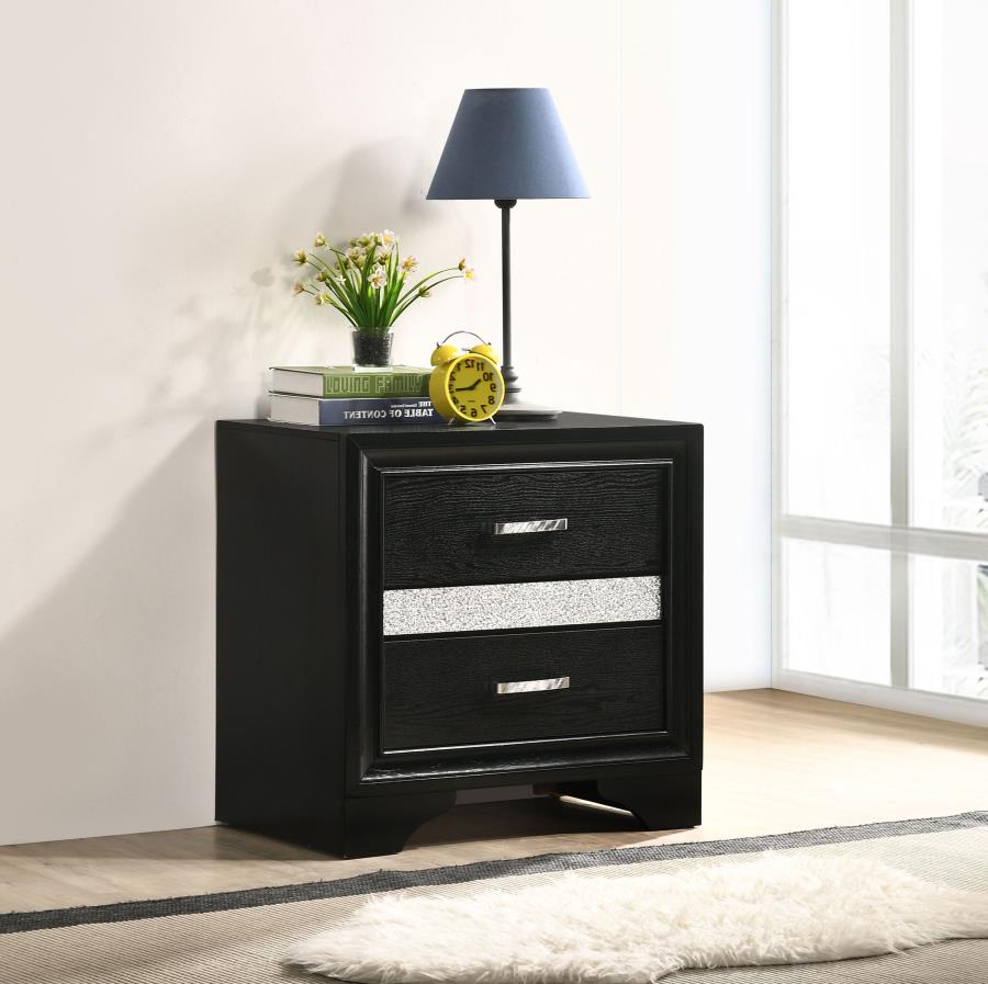Miranda 3-drawer Nightstand Bedside Table Black