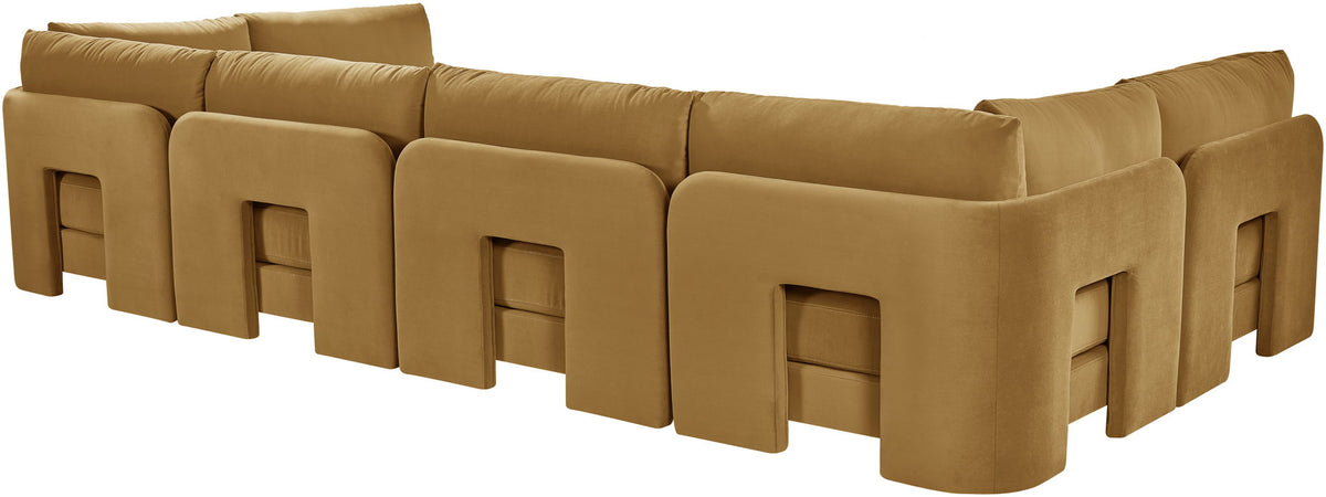 Hammond - Velvet Performance Fabric Upholstered 6 Piece U-Shaped Armless Sectional