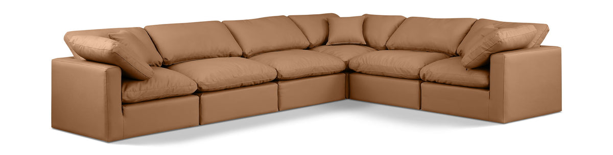 Indulge - Faux Leather 6 Piece Modular Corner Sectional