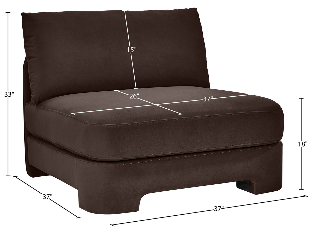 Hammond - Velvet Performance Fabric Upholstered Armless Chair