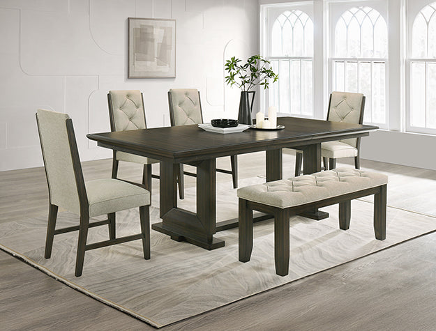 Herbert Espresso/Beige Dining Side Chair, Set of 2