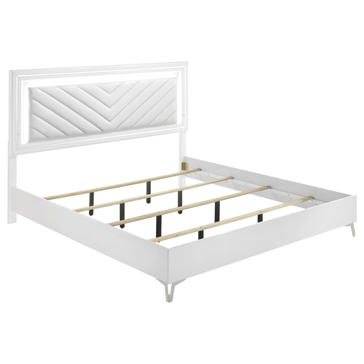 Cassia 4-piece LED Bedroom Set White High Gloss