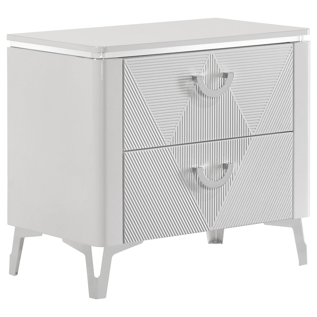 Cassia 5-piece LED Bedroom Set White High Gloss