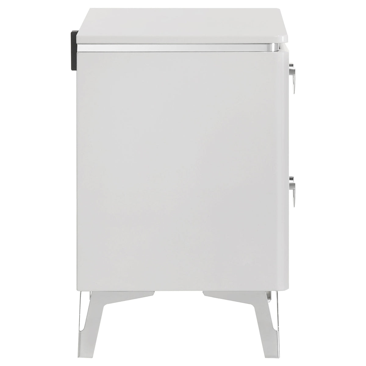 Cassia 2-drawer Nightstand Bedside Table White High Gloss