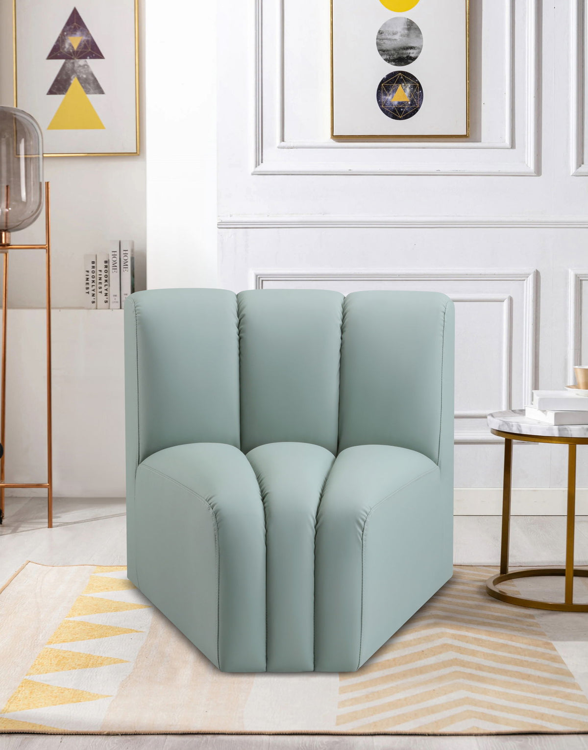 Arc - Faux Leather Curved Corner Chair