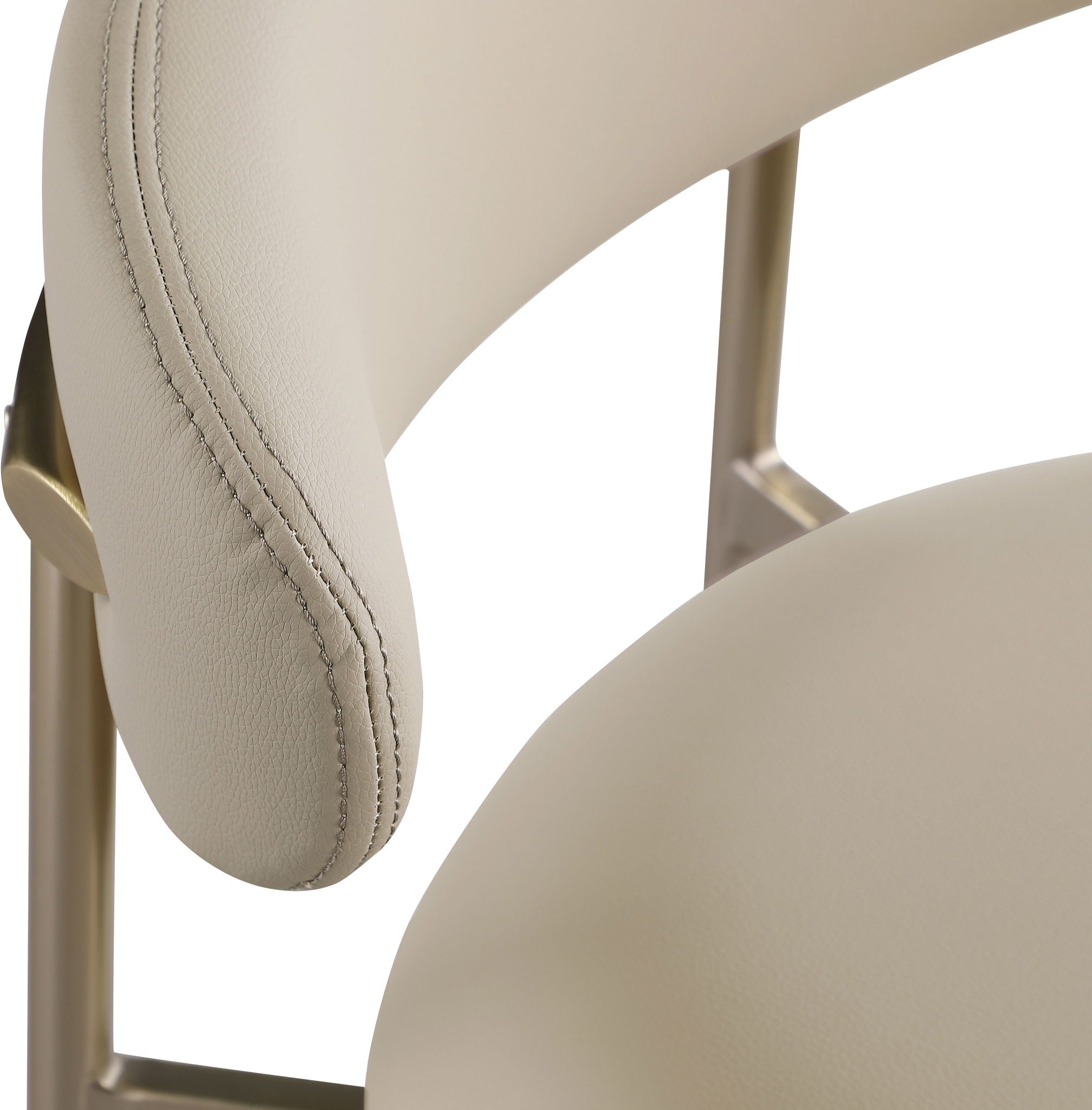 Lupita - Vegan Leather Upholstered Bar Stool With Brushed Gold Frame (Set of 2)