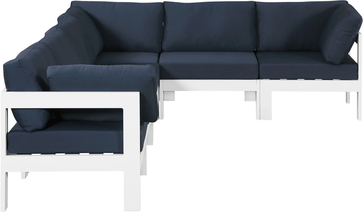 Nizuc - Outdoor Patio 6 Piece Modular Sectional With White Frame