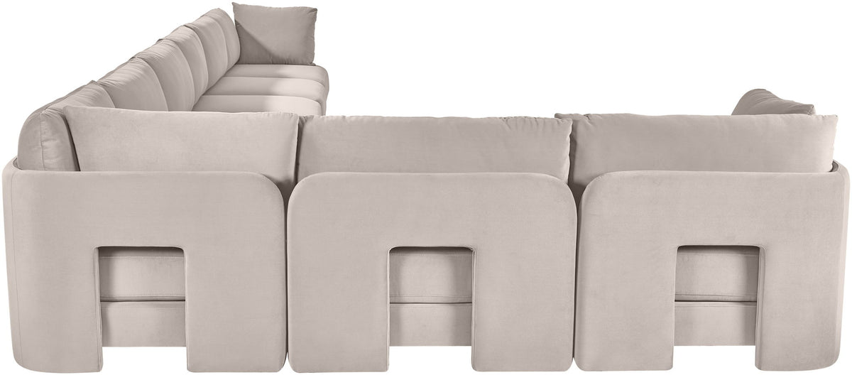Hammond - Velvet Performance Fabric Upholstered 8 Piece L-Shaped Sectional