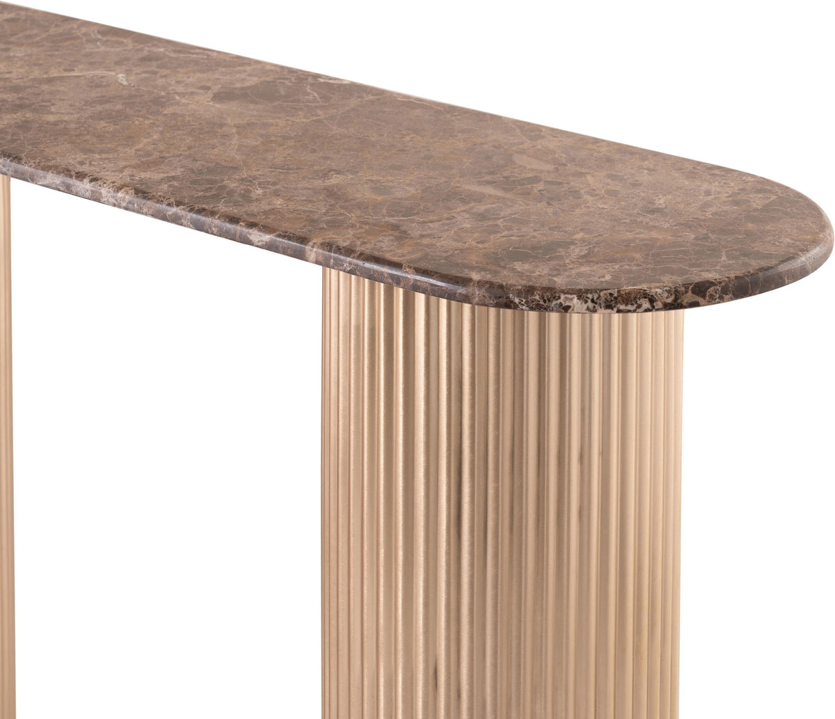 Cindra - Genuine Marble Top And Iron Base Console Table