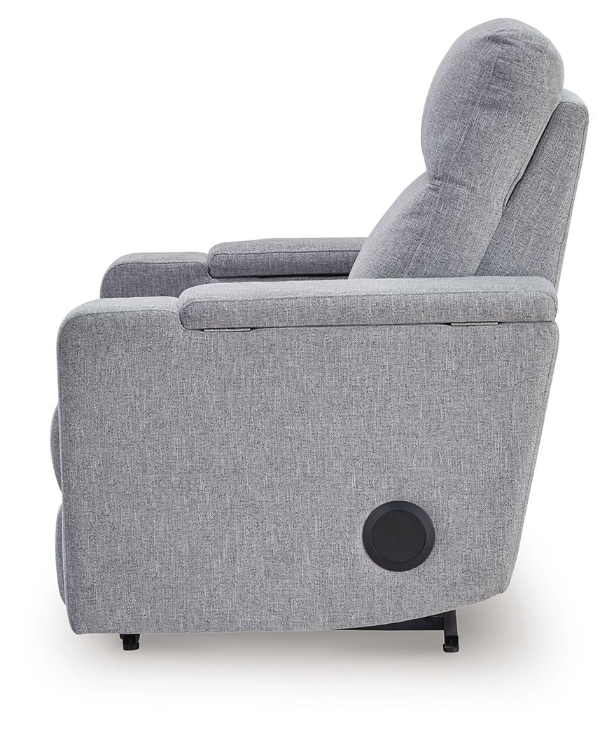 Pineland - Glider Power Recliner With Audio System - Pewter