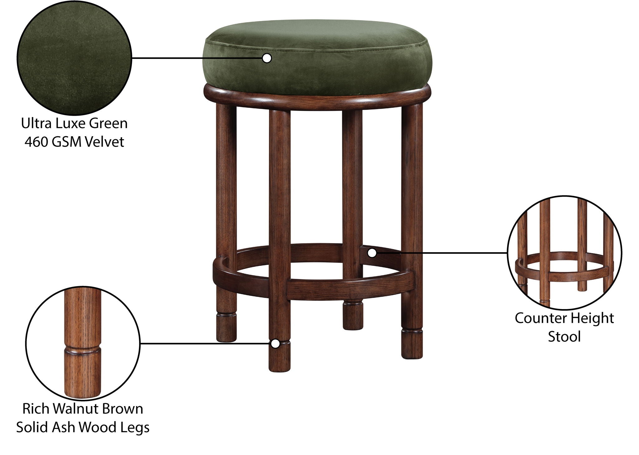 Monette - Counter Stool With Brown Base