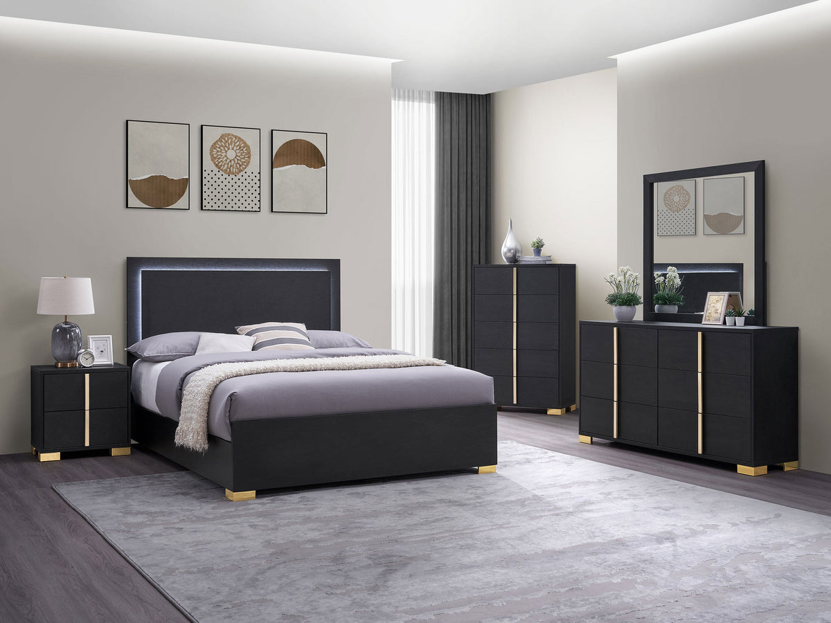 Marceline 5-piece Bedroom Set Black