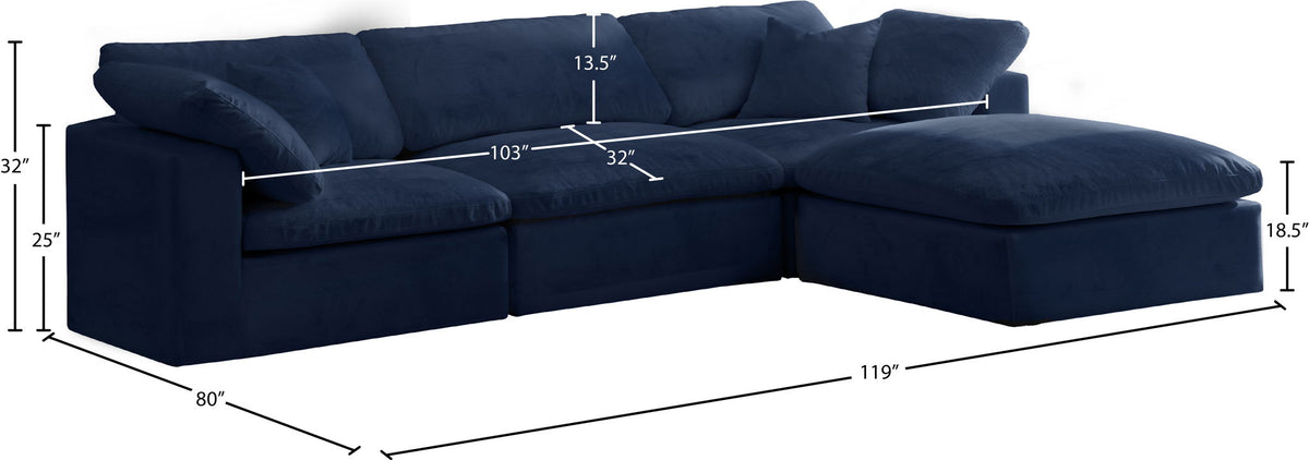 Cozy - 4 Piece Modular Sectional With Chaise