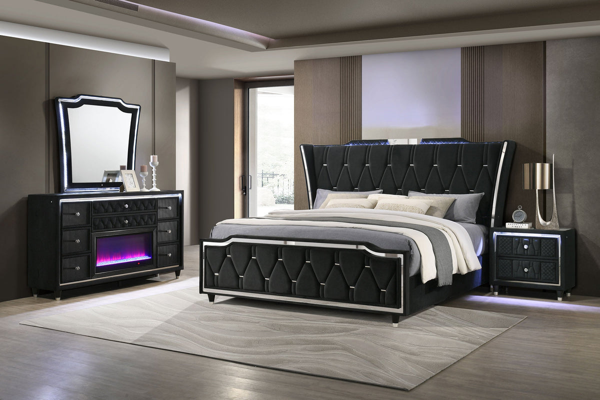 Lorient 4-piece Bedroom Set Black
