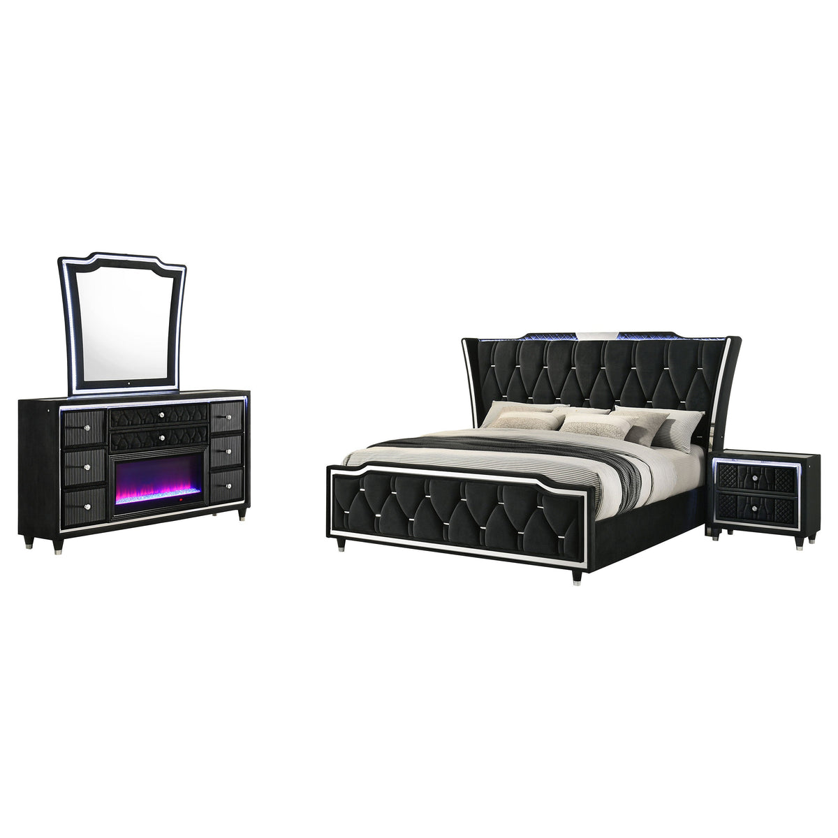 Lorient 4-piece Bedroom Set Black