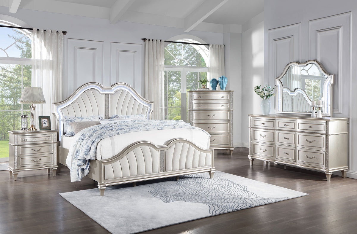 Evangeline 5-piece Bedroom Set Silver Oak