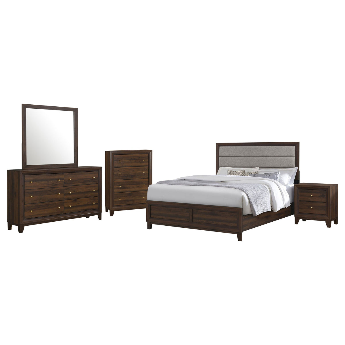 Welsley 5-piece Bedroom Set Walnut