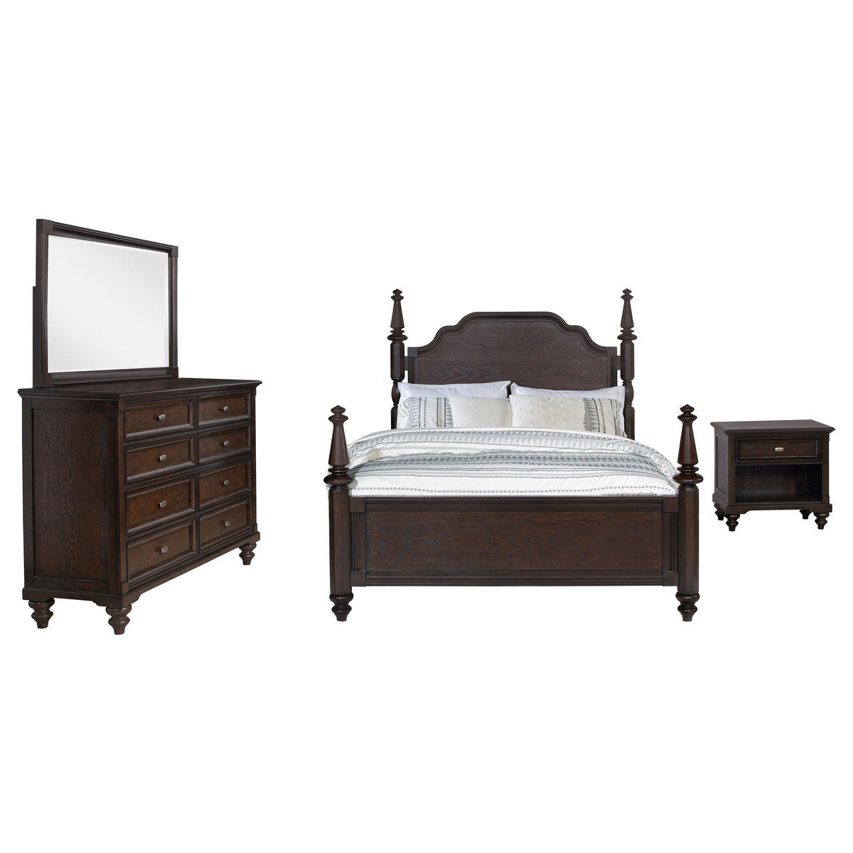 Andover 4-piece Bedroom Set Dark Oak
