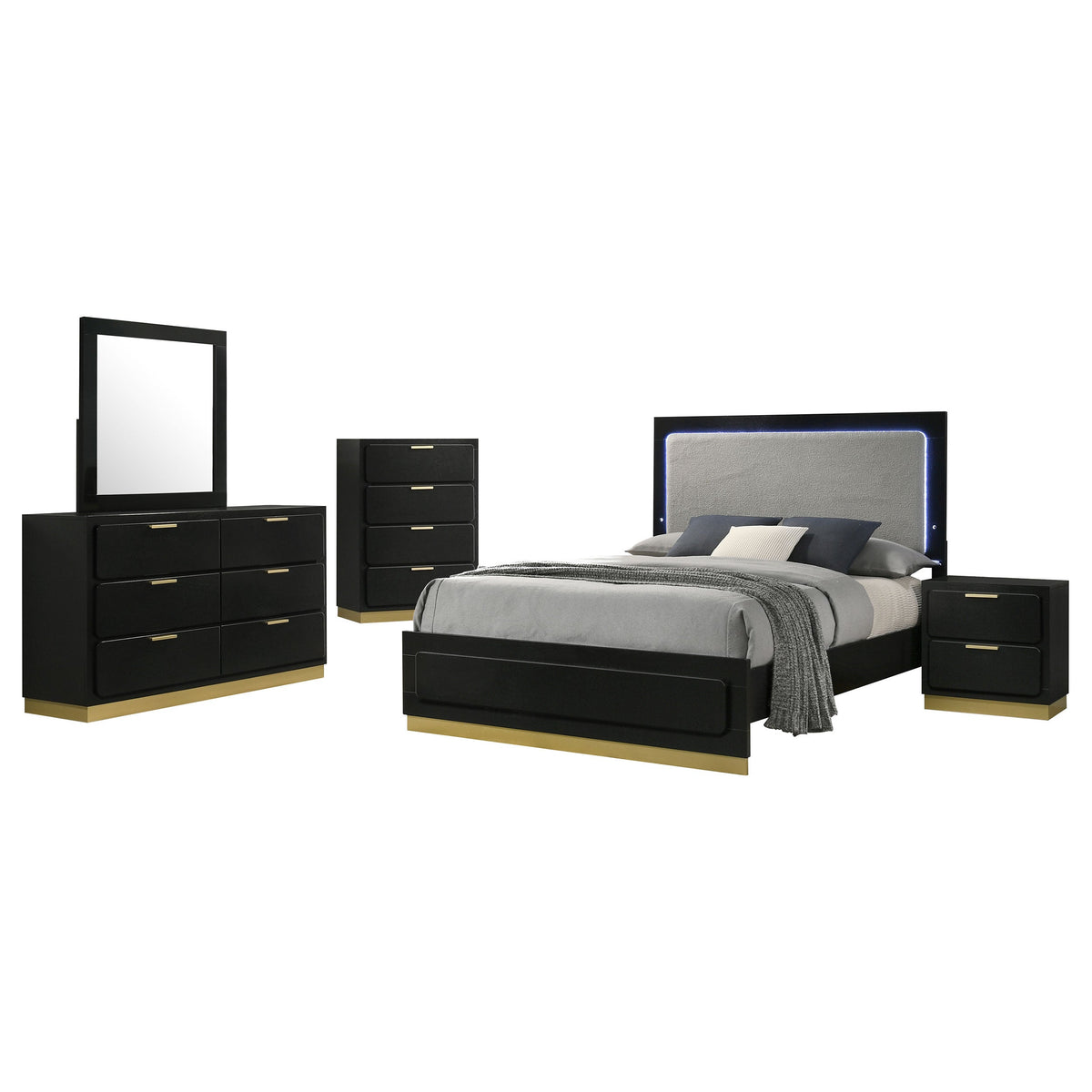 Caraway 5-piece Bedroom Set Black