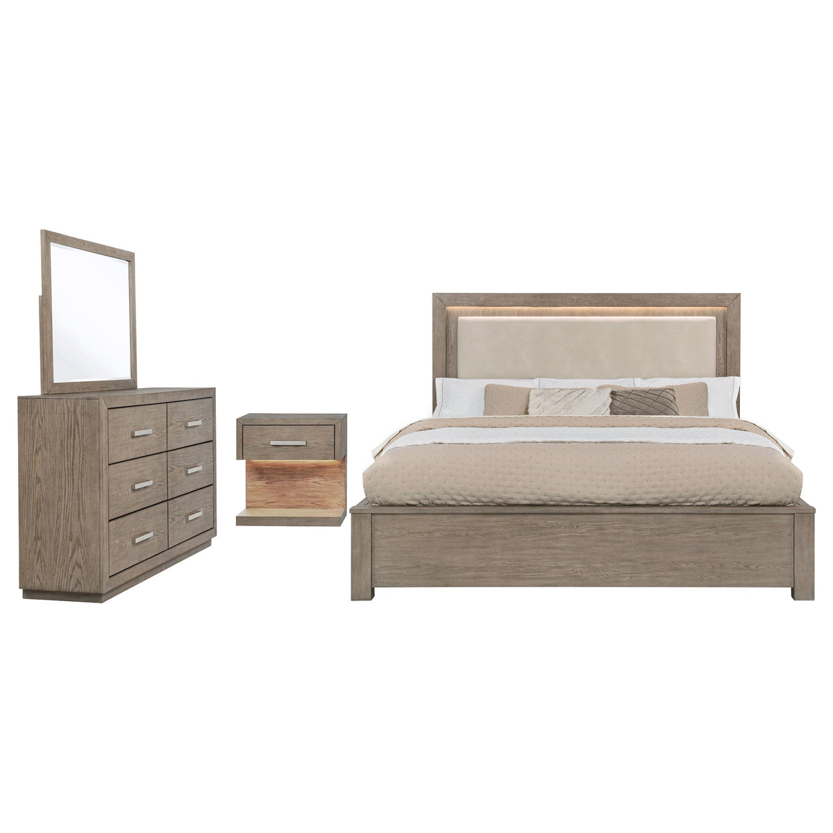 Kenora 4-piece Bedroom Set Barley Brown