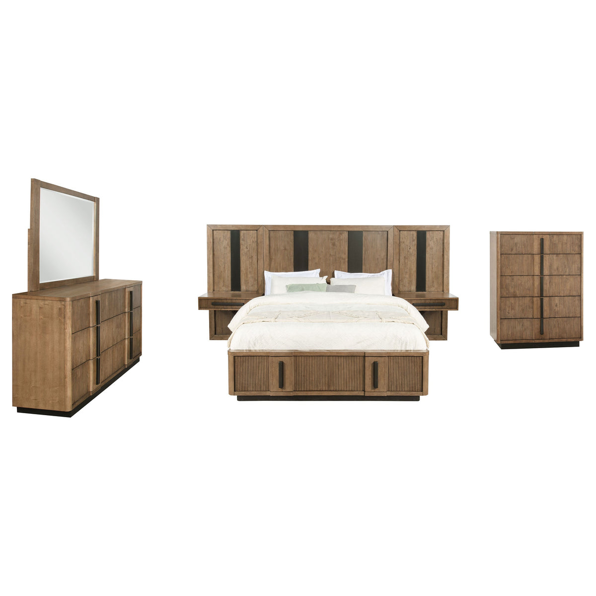 Terrace 6-piece Panel Bedroom Set Ash Brown