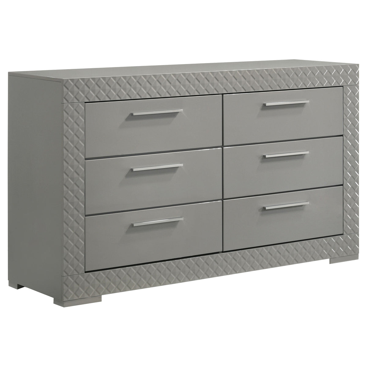 Ives 5-piece Bedroom Set Grey High Gloss