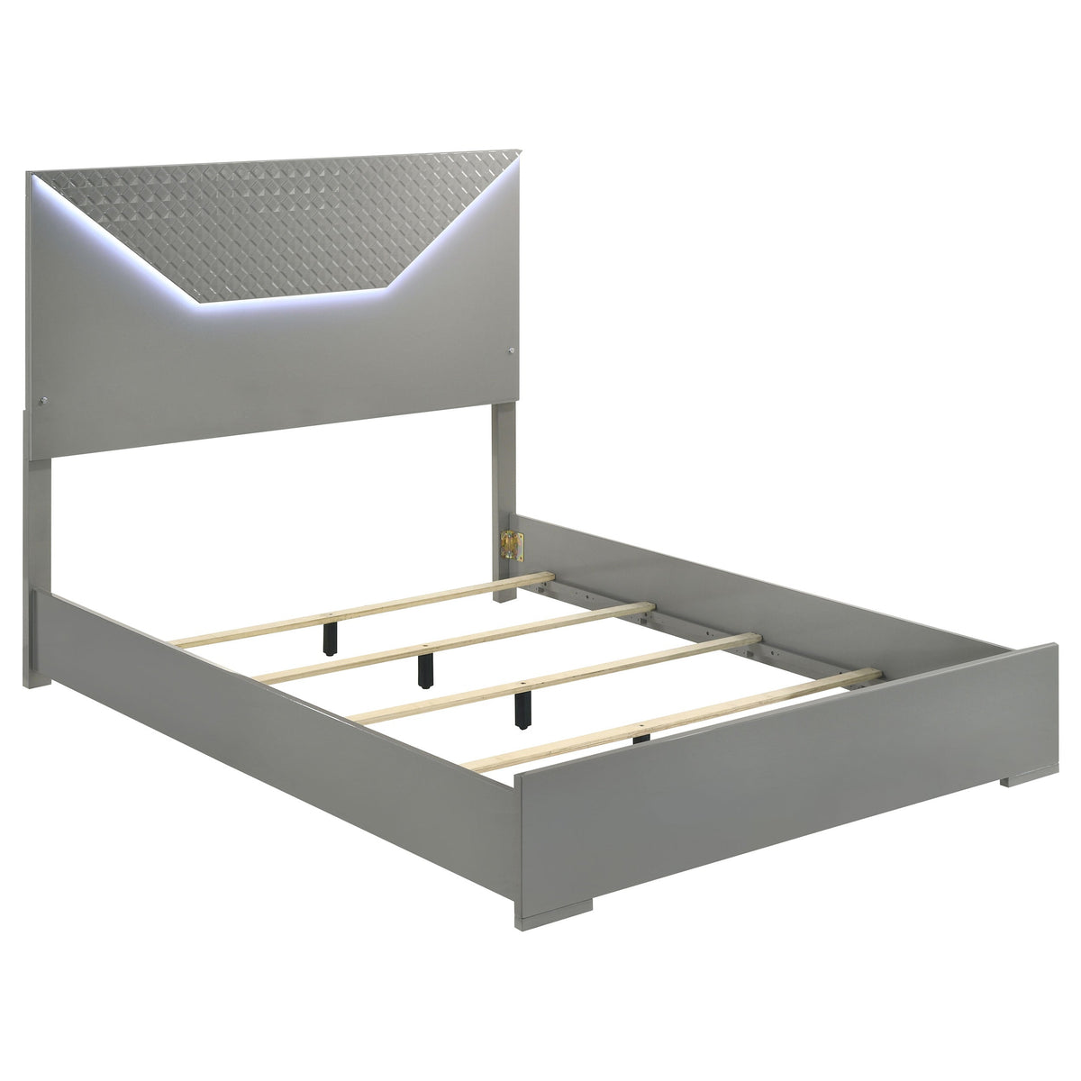 Ives 5-piece Bedroom Set Grey High Gloss