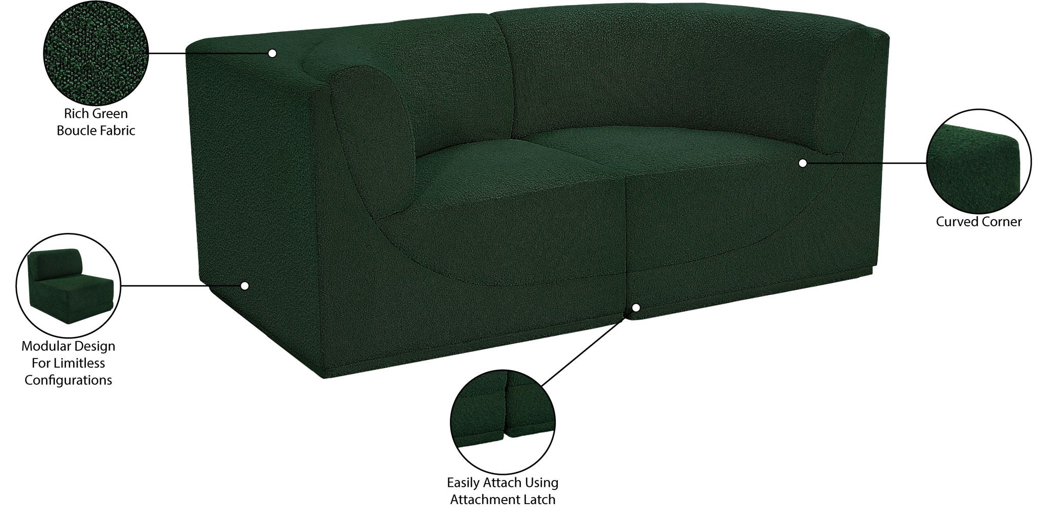 Ollie - 2 Seat Modular Sofa