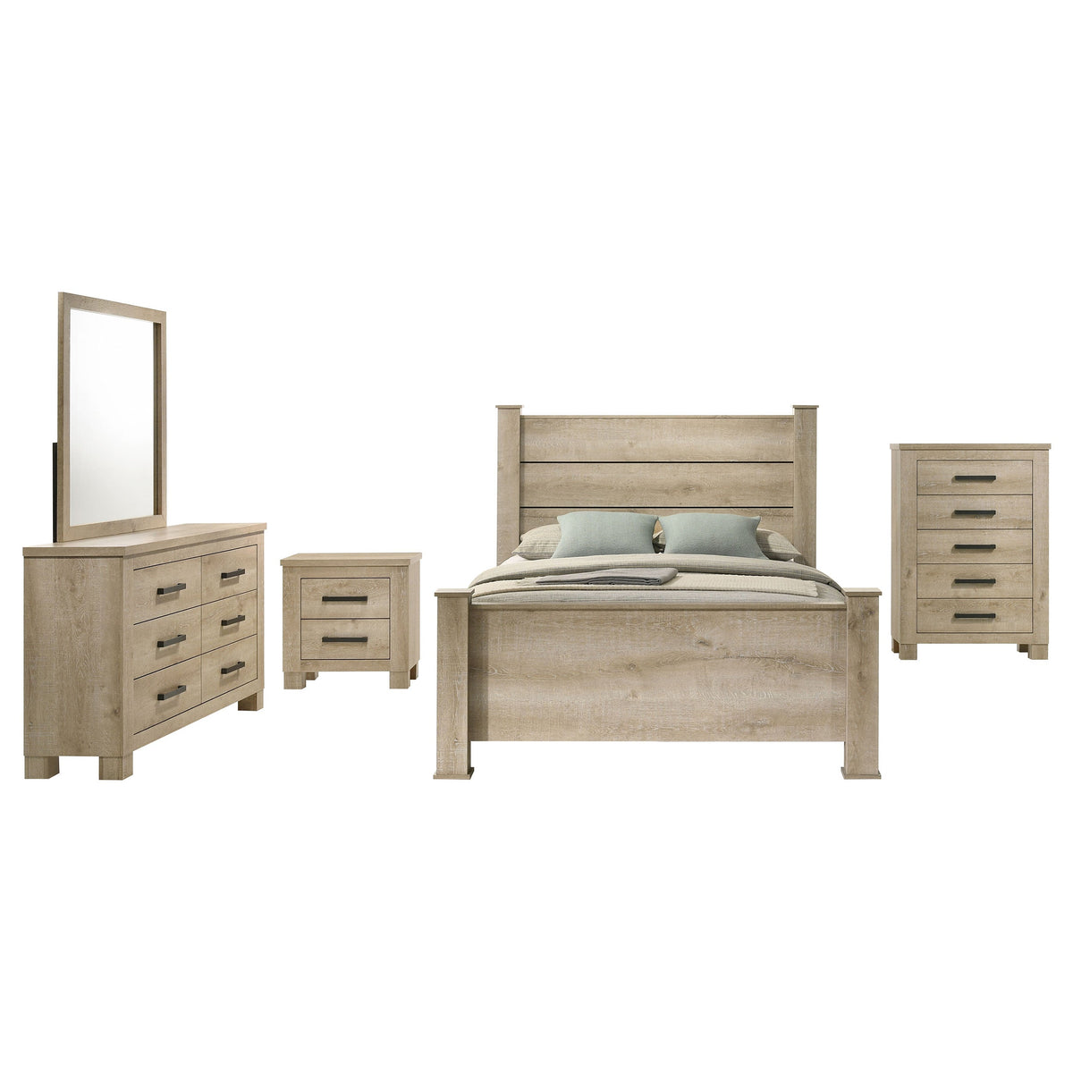 Oakglen 5-piece Bedroom Set Weathered Oak