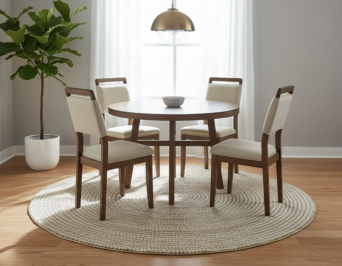 Blanche Brown 5-Piece Round Dining Set
