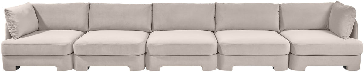 Hammond - Velvet Performance Fabric Upholstered 5 Piece Sofa