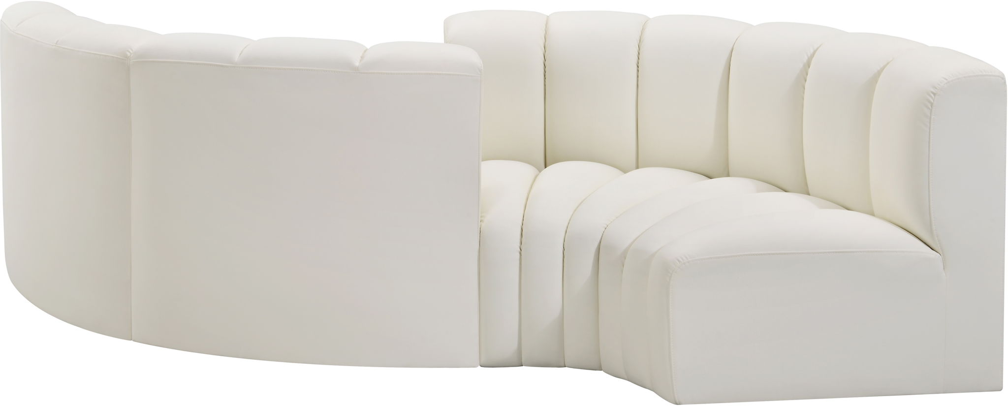 Arc - Faux Leather 4 Piece Curved Modular Sofa
