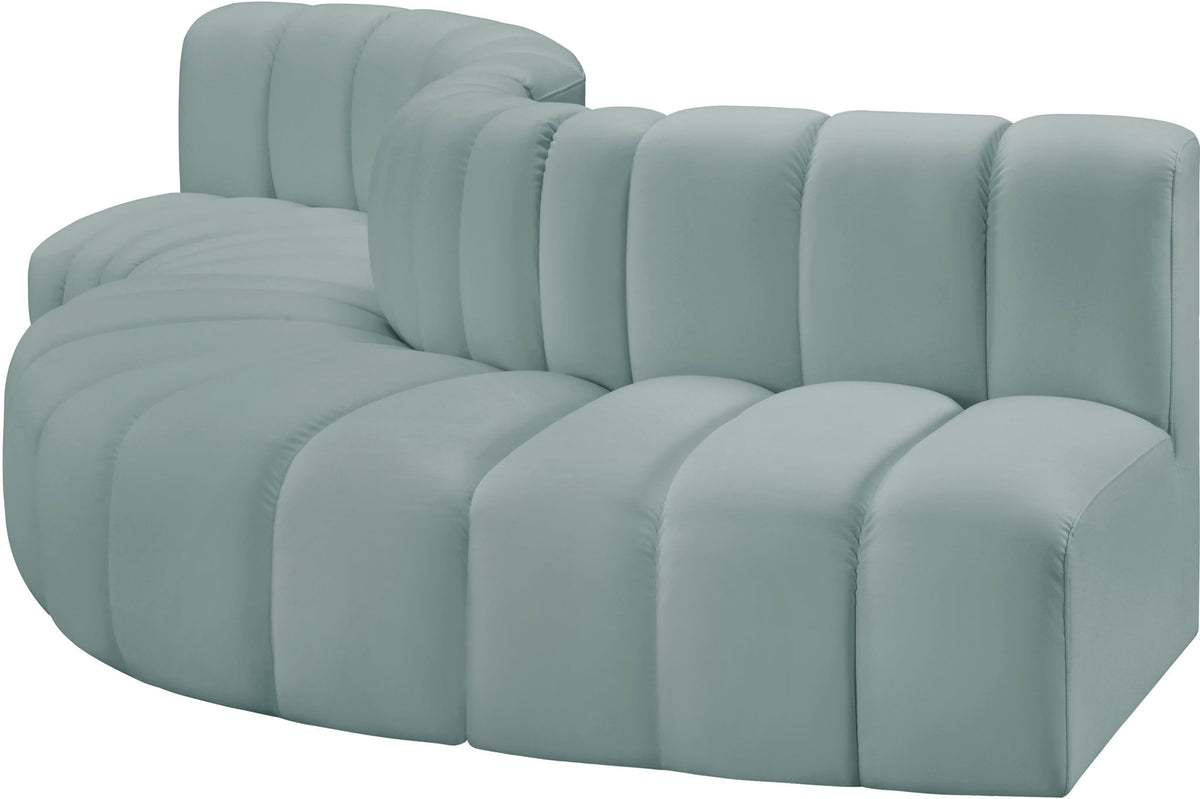Arc - Faux Leather 5 Piece Modular Sofa